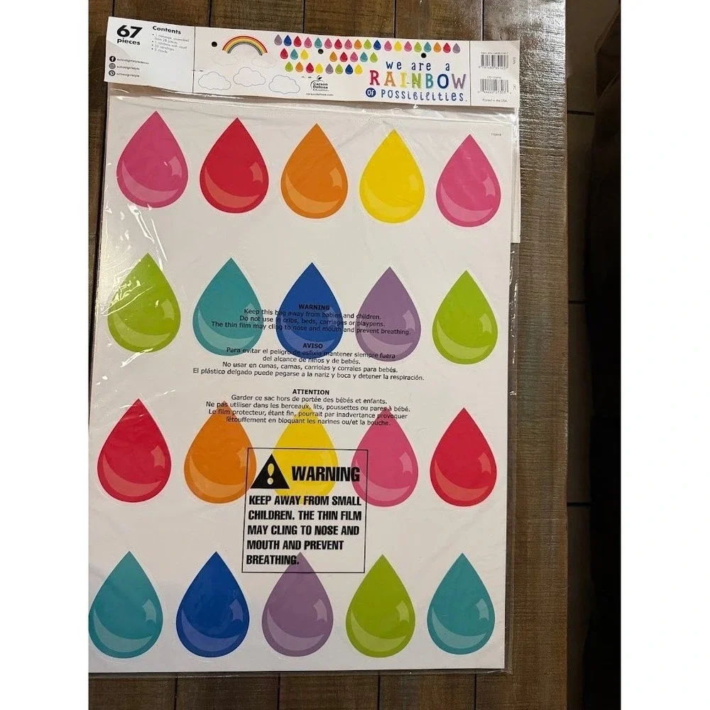 Schoolgirl Style Hello Sunshine Rainbow Bulletin Board Set 67pc CD-110416